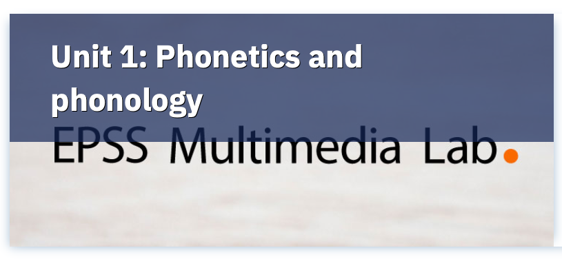 EPSS (English Pronunciation for Speakers of Spanish) MULTIMEDIA LAB